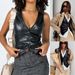Women's Fashionable and versatile PUV collar button short vest_ecoleips.com