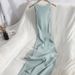 Women's Clothing Hollow Sexy Slim Hip Hugging Skirt Slit Knitted Long Skirt Summer Solid Color Sleeveless Dress_ecoleips.com