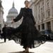 Women's Clothing Women's Long Stand Collar Dress Multi Layer Pearl Ruffle Lace Up Solid Color Resort Style_ecoleips.com