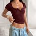 European And American Y2K Hot Girl Style Lace Short Sleeved Vest Women's T Shirt Women's Clothing 2025 Summer_ecoleips.com