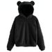 "Rabbit Ear Hoodie – Cozy Winter Sweater For Women (11 Colors) – Soft Fleece Pullover With Bunny Ears (S-5XL)"_ecoleips.com