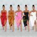 Women's Low Cut Irregular Dress Sexy Exposed Backpack Hip Slit Suspender Dress Fashionable Casual Gown_ecoleips.com