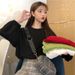 Long-Sleeve T-Shirt For Women, Cotton Korean Style, Spring And Autumn New Loose Fit Student Versatile Base_ecoleips.com