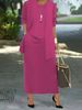 Elegant plus Size Three Piece Set Solid Color Coat with Irregular Hem Versatile European American Style Camisole And Skirt for Women_ecoleips.com