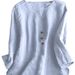 Women's Clothing Bohemian V-Neck Blouse | Lightweight Crinkle Chiffon Shirt With Roll-Up Sleeves – Airy Sky Blue & Versatile Layering Piece_ecoleips.com