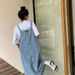 K Cowboy Shoulder Strap Skirt, Women's Design Sense, Niche Temperament, Suspender Skirt, Loose Dalian Clothing, Long Skirt_ecoleips.com