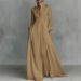 Cross-border European American 2026 French-style Waist-cinching Slimming Long-sleeve Pleated Dress, Elegant And Vintage_ecoleips.com