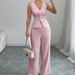 2026 Spring New Women's Clothing European And American Cross-Border Fashion Commuting Solid Color Two-Piece Pants_ecoleips.com