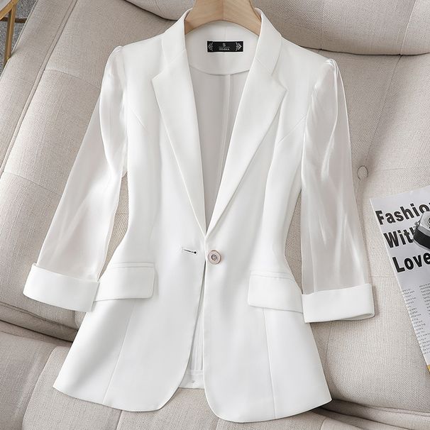 ng2510292 Pink Three-Quarter Sleeve Thin Blazer For Women 2025 Spring Summer New Casual Fashion Design Elegant Suit_ecoleips.com