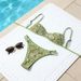 Shencai Cross-Border Olive Green Textured Adjustable Strap Two-Piece Swimsuit Bikini Aliexpress Tk542_ecoleips.com