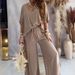 Women's V-Neck Batwing Sleeve Pant Set Casual Loose Fit With Wide Leg Pants Independent Station Spot_ecoleips.com