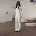 Summer Fashion Wide Leg Pants Women's Clothing Slim Fit Casual Versatile Loose Elastic Round Neck Suit Style_ecoleips.com