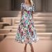 Women Elegant Waist‑Defined V‑Neck Printed Maxi Dress Slim Fit Summer Casual Vacation Long Dress_ecoleips.com