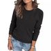 Women's Clothing 3D Textured Knit Sweater - Women's Round Neck Pullover (Spandex Blend, Casual & Office Wear)_ecoleips.com