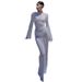 Women's Clothing Autumn New Beach Dress Round Neck Beach Bikini Outer Wear Sunscreen Long Sleeve Backless Dress_ecoleips.com