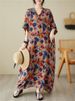 Summer Oversize Vintage Print Long Dresses For Women 2026 Casual Loose Holiday Beach Thin Breathable Dress Femme Elegant Clothes_ecoleips.com