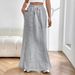 Voya Women's New Minimalist Casual Style Skirt, Versatile For Spring And Summer Commuting, Mid To Long A-line Skirt_ecoleips.com