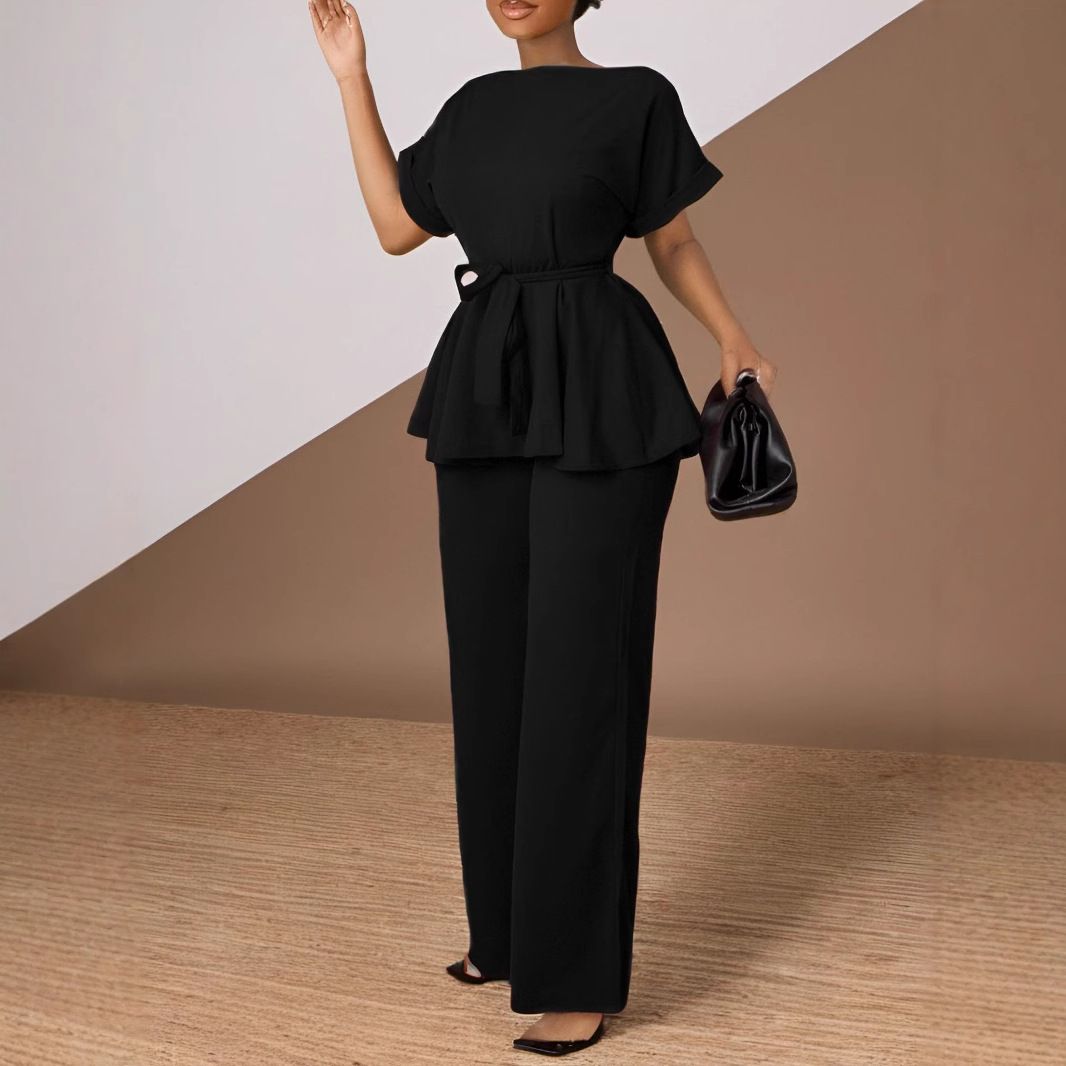 Women's Clothing Women's Clothing Summer Solid Color Tops High Waist Wide Leg Pants Fashion Casual Suits Women_ecoleips.com