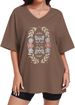 ADOREJOY Oversized Tshirts For Women V Neck Summer Graphic Tees Casual Short Sleeve Loose Tops 2026_ecoleips.com