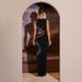 Women's Clothing hollow snake shaped hot diamond slit hip dress_ecoleips.com