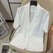 Women's Lightweight Short Sleeve Blazer, Summer Casual Slim-Fit Jacket For Office & Outings_ecoleips.com