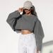 K Women's Short Sports Vest With A Round Neck And A Cropped Top; A T-shirt With Long Sleeves_ecoleips.com