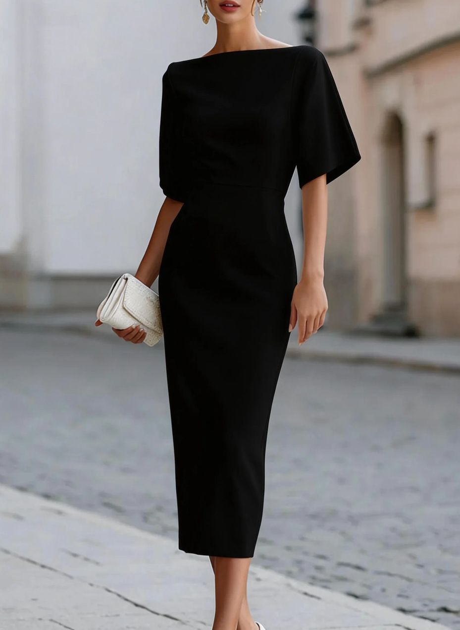 Women's Clothing Elegant Slimming Midi Dress For Women Slim Fit Casual Dress For Women For Formal & Casual For Women_ecoleips.com