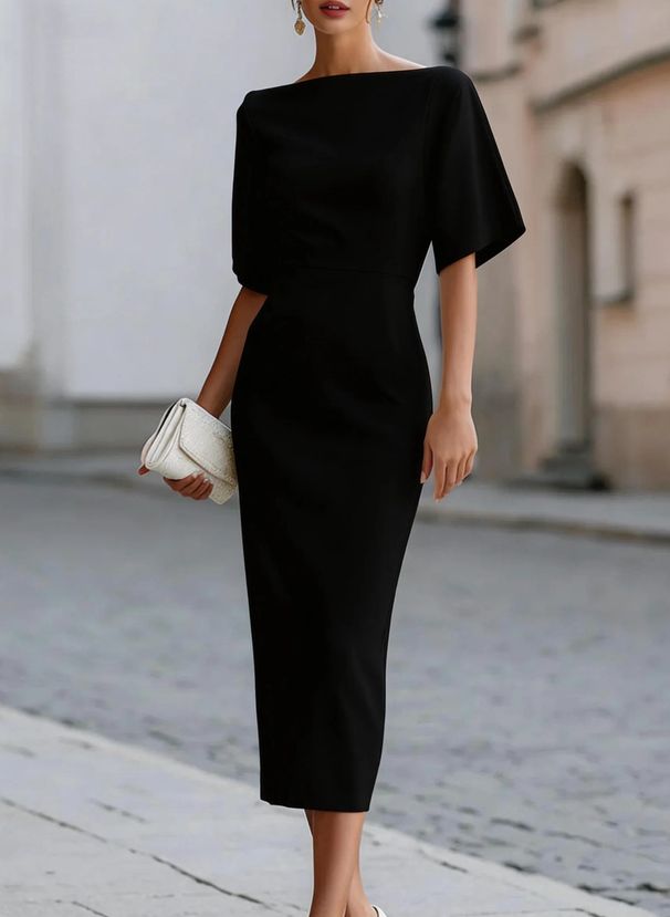 Women's Clothing Elegant Slimming Midi Dress For Women Slim Fit Casual Dress For Women For Formal & Casual For Women_ecoleips.com