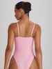 Solid Color High Leg Cheeky Swimsuit With Strappy Straight Neck For Women_ecoleips.com