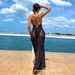 Sexy Mesh Semi-Transparent Long Dress Style Cross Border Trade Polka Dot Hollow Design Halter Neck Open Back Casual Women's Dress_ecoleips.com
