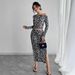 Women's Sexy Leopard Print Two Piece Set Fitted Long Skirt Style Autumn New Clothing_ecoleips.com
