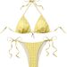Women's Clothing Pure Color Sexy Bikini Swimsuit Lace Beach Split Bikini_ecoleips.com