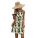 Women's Clothing Halter Neck Sleeveless Printed Dress Off Shoulder Style_ecoleips.com