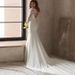 Elegant Long Sleeve Mermaid Wedding Dress With U-Neckline, Forest-Inspired Boho Style For Destination Photography_ecoleips.com