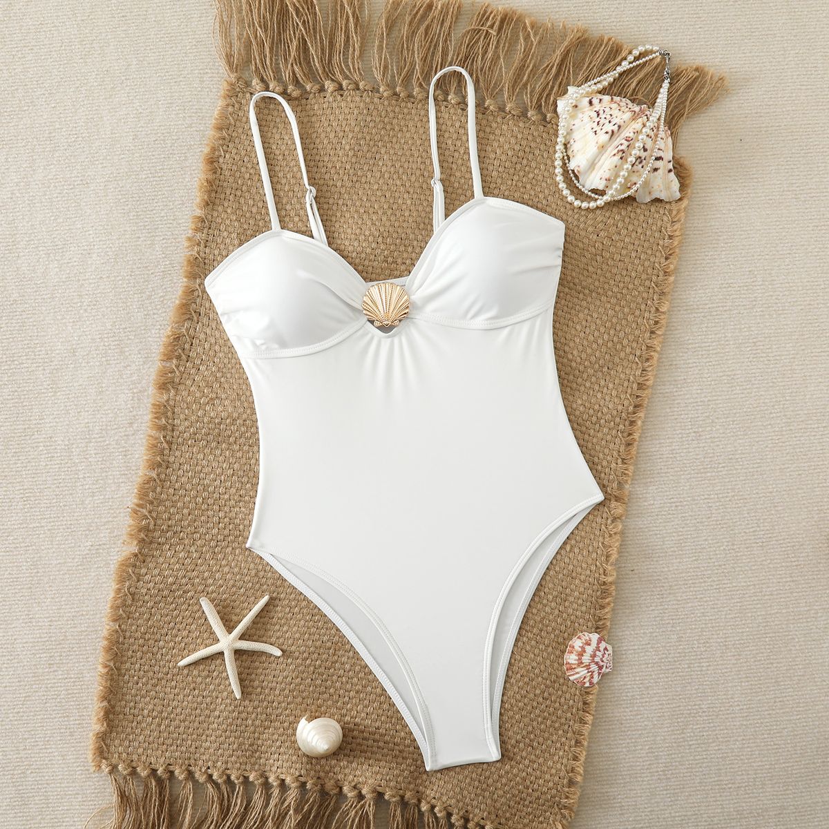 Women's Clothing Solid Color High Elastic One Piece Swimsuit Simple Design Polyester Shell For Spring/Autumn Summer Winter_ecoleips.com