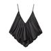 Satin-Feel Crinkle Strap Camisole Top For Women, Fashion Loose Fit Ribbed Texture Slip Dress Inner, 6 Colors_ecoleips.com
