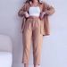 Women's Clothing Women's Summer Wrinkled Cloth Long Sleeved Casual Style Shirt High Waist Wide Leg Pants Set_ecoleips.com