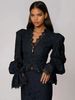 Women's Clothing French Retro Exquisite Heavy Crochet Lace V Neck Bell Sleeve Top + Skirt Two Piece Set_ecoleips.com