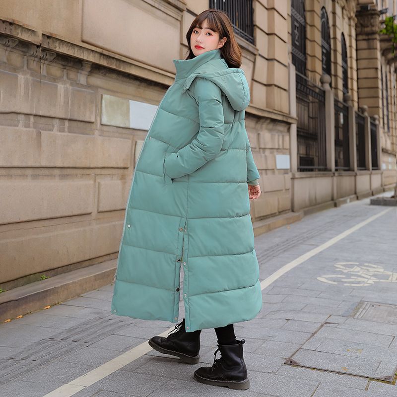 Women's Long Winter Coat With Hood, Slim Fit Knee-Length Padded Jacket, Warm Polyester Fiber Filling, Casual Commuter Style_ecoleips.com