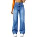 Women's Clothing Stretch Straight Leg Jeans - Comfortable Mid-Rise Denim Pants For Casual & Office Wear (Blue, Light Blue, Black, Khaki, XS/S/M/L/XL)_ecoleips.com
