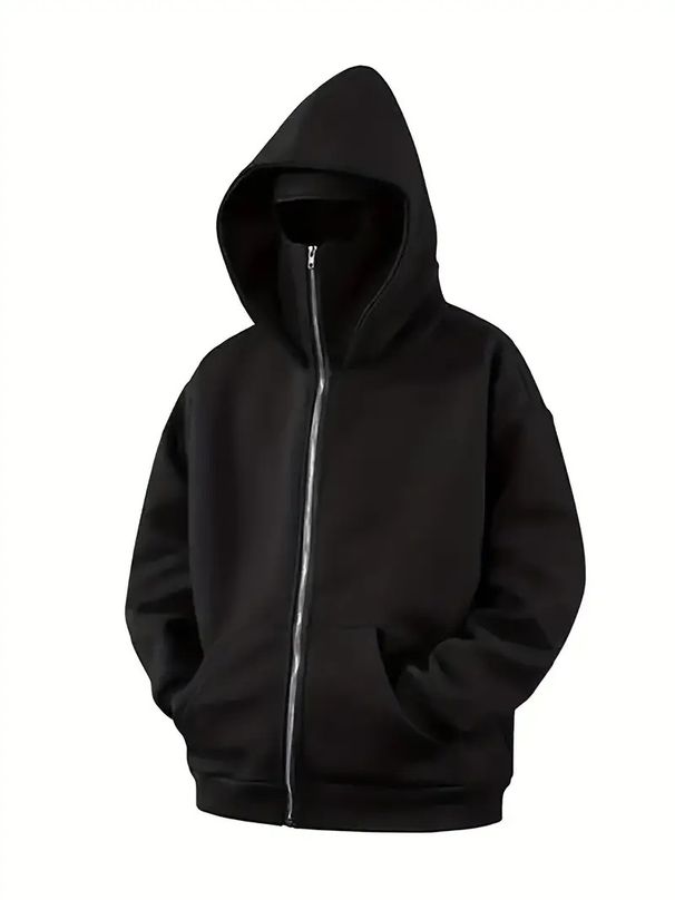 Women's Double Hooded Zip Up Cardigan Sweatshirt Windproof High Street Jacket Couple Style American Streetwear Brand 9008_ecoleips.com