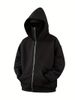 Women's Double Hooded Zip Up Cardigan Sweatshirt Windproof High Street Jacket Couple Style American Streetwear Brand 9008_ecoleips.com
