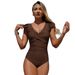 2026 New Pure Color One-Piece Swimsuit Women's Sport Conservative Casual Bikini Popular Swimwear High Elasticity Nylon Fabric_ecoleips.com