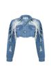 Women's Clothing Hole Heavy Beaded Beaded Stretch Jeans Trousers Women Jacket Two Piece Set_ecoleips.com