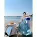 2025 Light Blue Resort Style Backless Halter Neck Bohemian Heavy Embroidery Long Dress For Women_ecoleips.com