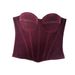 Burgundy Velvet Fishbone Corset, Vintage French Style, Beautiful Back Camisole, Pure And Sexy, With Side Breast Support,_ecoleips.com