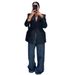 Spring Women's Clothing Big Temperament Elegant Shoulder Padded Blazer_ecoleips.com