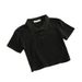 Women's Clothing White Polo Collar Short Sleeved T Shirt Women's Shirt Summer Design Niche Slim Short Straight Shoulder High Waist Top_ecoleips.com