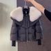 Petite Winter Parka With Oversized Faux Fur Collar – Short Quilted Puffer Coat, Thickened Polyester Shell (S-XL)_ecoleips.com