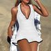 European And American Backless High-waisted Women's Set Sexy One-piece Bikini Swimsuit_ecoleips.com